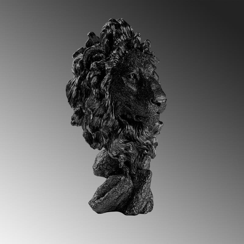 Dizajnová socha leva LION 34 cm, čierna