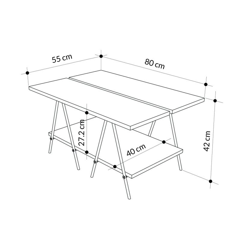 Konferenčný stolík ESSEL SIDE 80 cm, MDF, biely