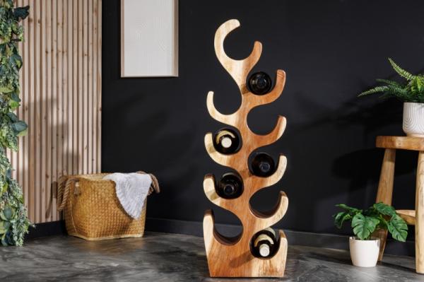 Dekoračný stojan na víno ARTE 80 cm, prírodný, drevo suara