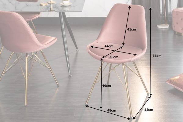 Dizajnová stolička SCANDINAVIA MEISTERSTÜCK staroružová, zamat