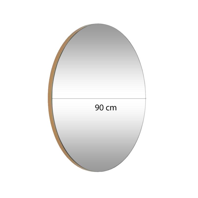 Okrúhle zrkadlo GOLD 90 cm, matné, zlaté