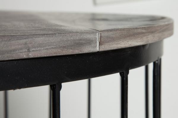 Priemyselný konferenčný stolík FACTORY LOFT 56 cm akácia, šedý