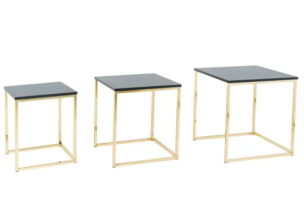 Dizajnový odkladací stolík ELEMENTS 40 cm, matná antracitová, zlatá