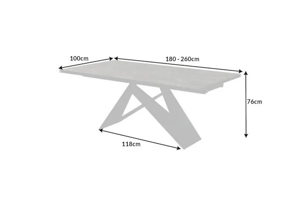 Jedálenský stôl PROMETHEUS 180 - 220 - 260 cm výsuvný, rustikálny vzhľad