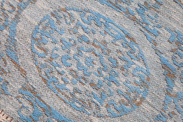 Orientálny patchworkový koberec MARRAKESCH 240 x 160 cm bavlna, svetlo modrý