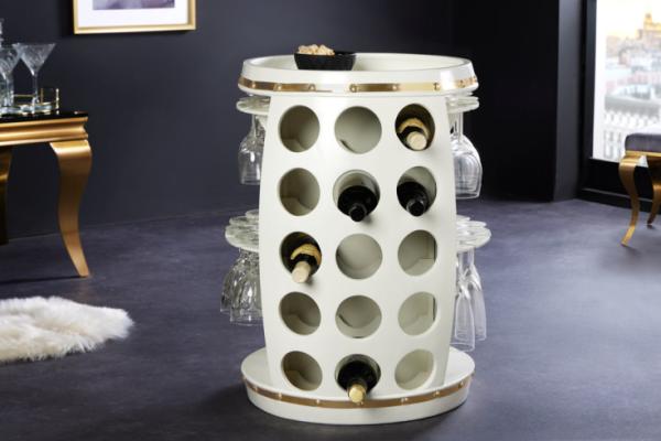 Dizajnový stojan na víno BODEGA WHITE 70 cm, borovica, kov