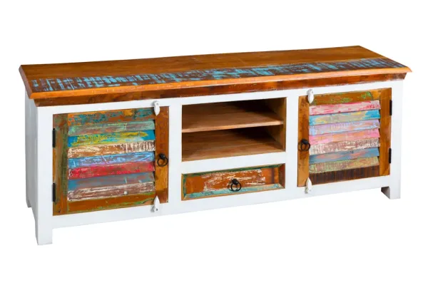 Jedinečný televízny stolík JAKARTA II 150 cm farebná recyklovaná masívna drevina