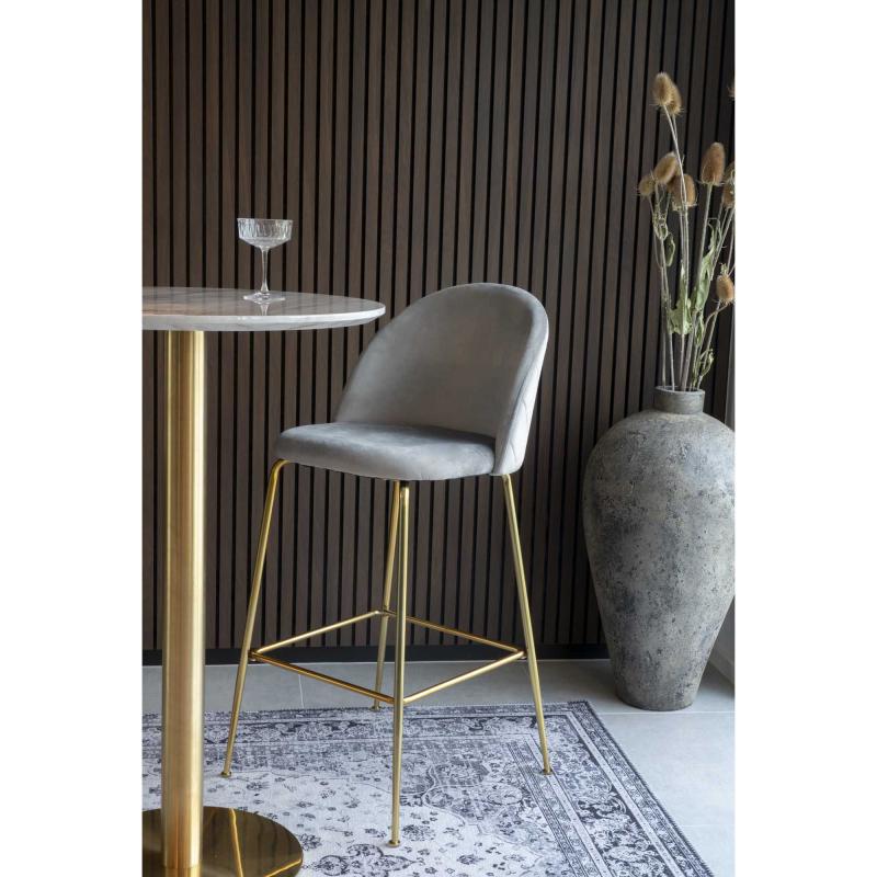 Dizajnová barová stolička LAUSANNE, šedý zamat