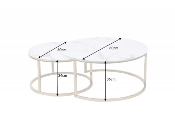 Dizajnový konferenčný stolík ELEGANCE 60 cm, mramorový dekor