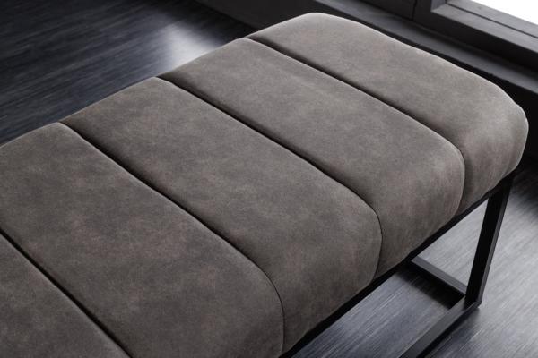 Moderná lavica BENCH PETIT 110 cm zamat, tmavo šedá
