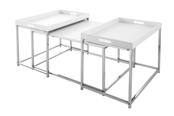 Dizajnový odkladací stolík ELEMENTS 75 cm, biely