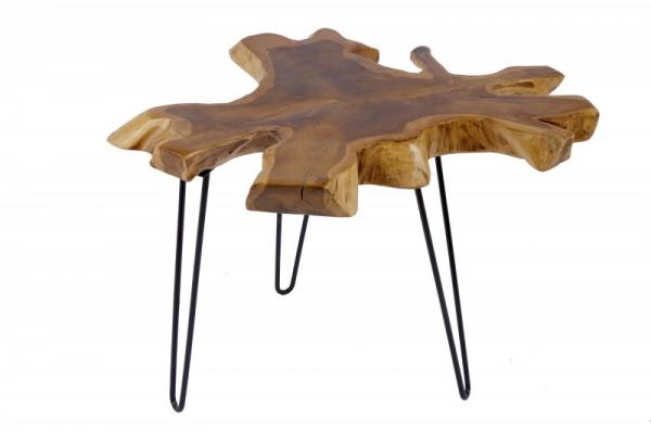 Unikátny príručný stolík WILD 60 cm teak, prírodný