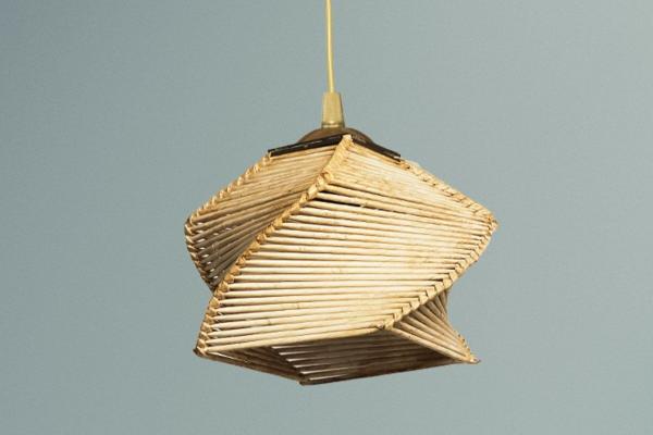 Dizajnová závesná lampa SAPA 20 cm, prírodná, matná zlatá