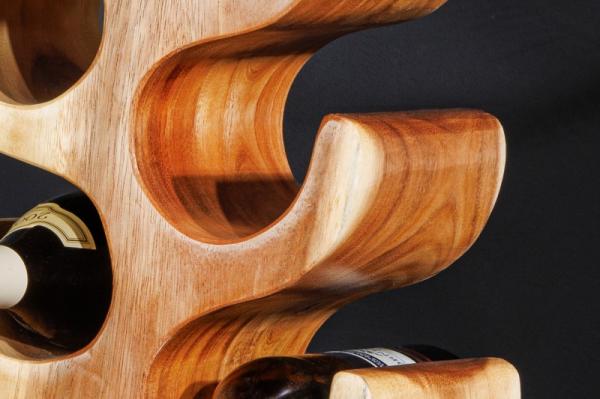 Dekoračný stojan na víno ARTE 80 cm, prírodný, drevo suara