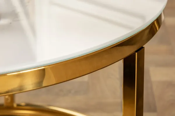 Dizajnová sada 2 konferenčných stolíkov ELEGANCE 80 cm, mramorový dekor