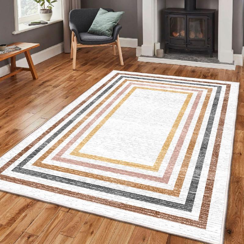 Elegantný koberec EXFAB 80 x 150 cm, krémovo, žlto, oranžovo, čierny