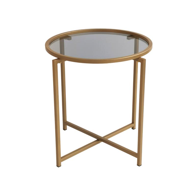 Dizajnový bočný stolík GOLD 50 cm, matný, zlatý