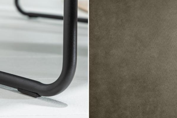 Dizajnová stolička MUSTANG starožitná taupe mikrovlákno s lakťovými opierkami