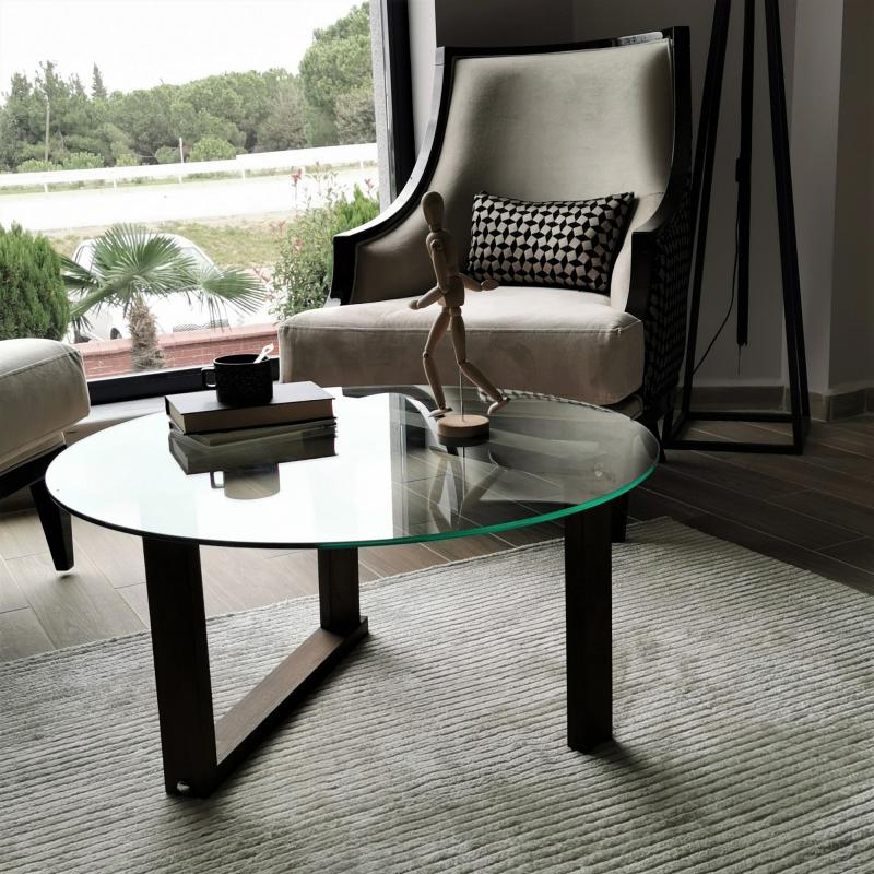 Elegantný konferenčný stolík TRIO SEHPA 80 cm, hnedý