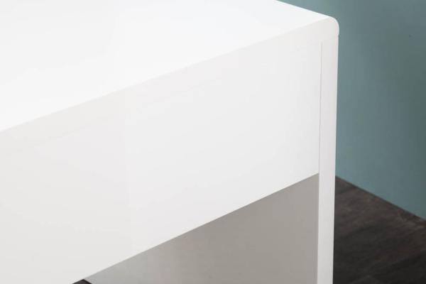 Dizajnový pracovný stôl FAST TRADE 120 cm s vysokým leskom, biely