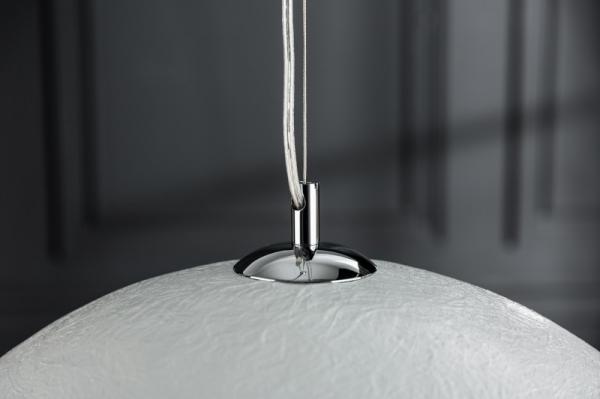 Elegantné dizajnové závesné svietidlo GLOW 50 cm bielo strieborné
