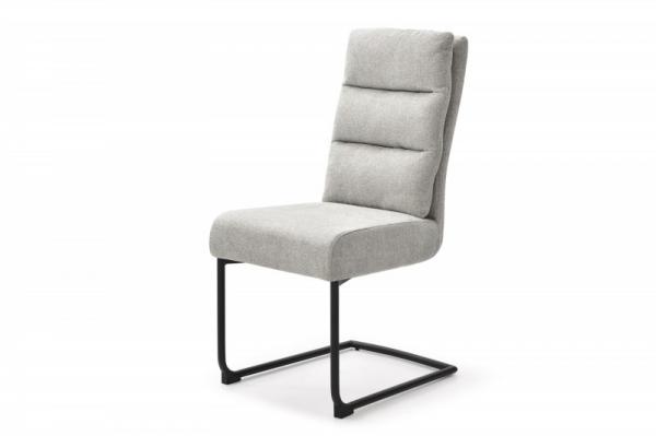 Moderná konzolová stolička COMFORT vintage svetlo šedá s čiernym kovovým rámom