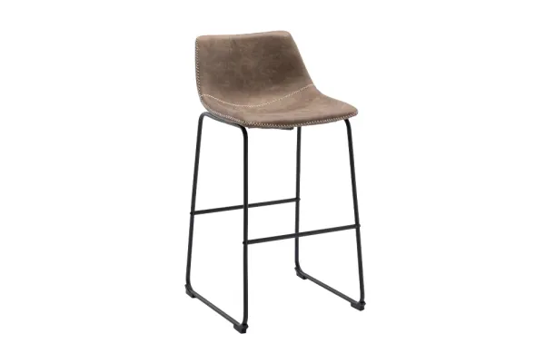Dizajnová barová stolička DJANGO taupe s kovovým rámom