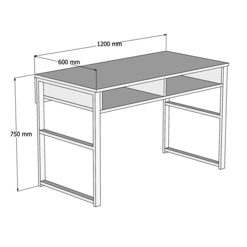 Elegantný pracovný stôl SAPPHIRE 120 cm, MDF, dubová dýha