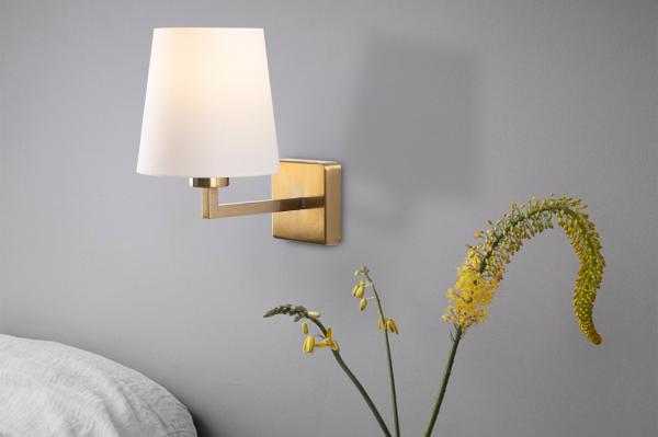 Dizajnová nástenná lampa PROFIL 30 cm, biela, zlatá