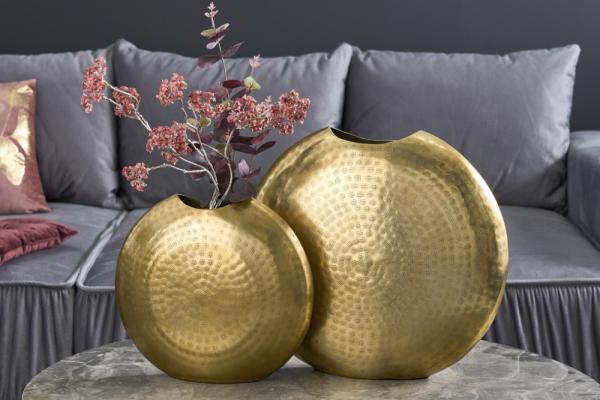 Elegantná sada váz ORIENT 44 cm zlatá, tepaný dizajn