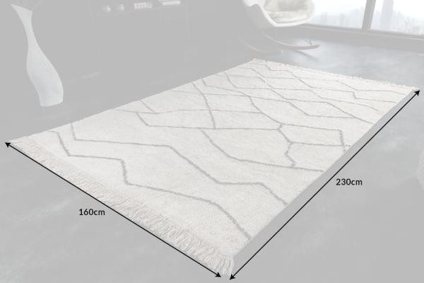 Dizajnový koberec s vysokým vlasom EUPHORIA 230x160 cm, béžový, bavlna