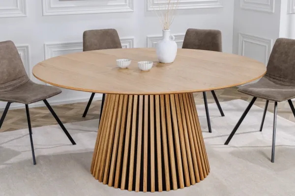 Okrúhly jedálenský stôl VALHALLA WOOD 120 cm, dub, prírodný