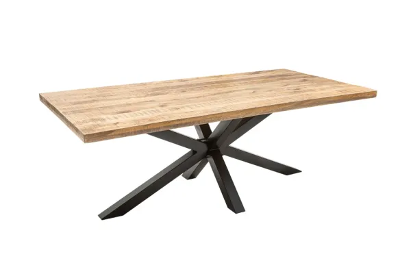 Masívny priemyselný jedálenský stôl GALAXIE 160 cm mango, prírodný