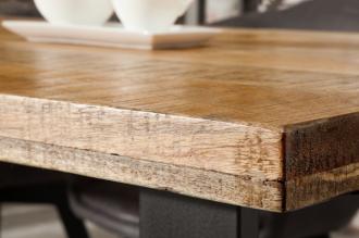 Dizajnový jedálenský stôl IRON CRAFT 200 cm mango, prírodný
