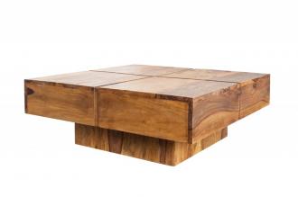 Masívny konferenčný stolík BOLT 80 cm zo Sheeshamu vyrobený ručne