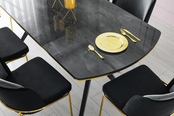 Elegantný jedálenský stôl IKON II 180 cm, MDF, mramorový vzhľad