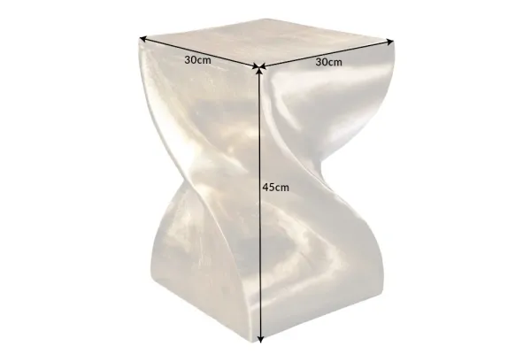Dizajnový leštený taburet TWIST 30 cm moderný dizajn, zlatý