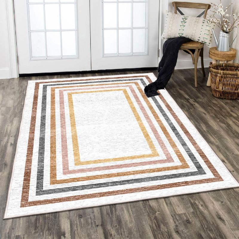 Elegantný koberec EXFAB 160 x 230 cm, krémovo, žlto, oranžovo, čierny