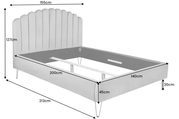 Dizajnová čalúnená posteľ PEARL 140x200 cm, tmavoružová, zamat