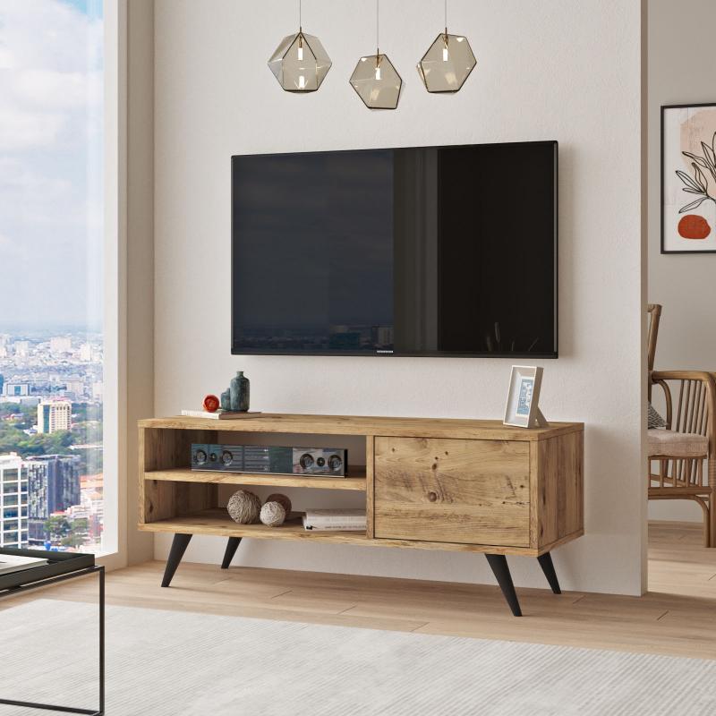 Elegantný TV stolík CUDU 110 cm, MDF, prírodný