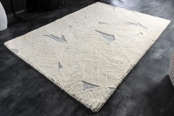 Dizajnový koberec s krátkym vlasom LEAF 230x160 cm, béžovo šedý, vlna