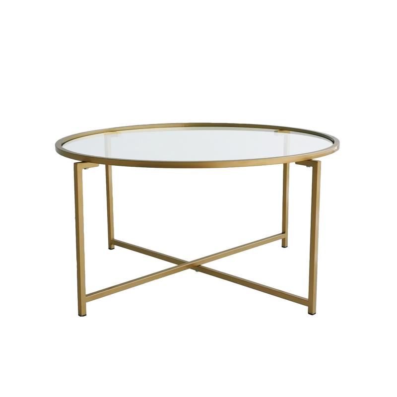 Elegantný konferenčný stolík SUN 83 cm, matný zlatý