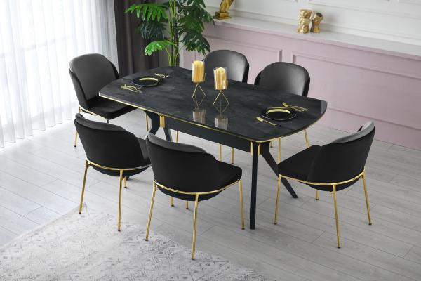Elegantný jedálenský stôl IKON II 180 cm, MDF, mramorový vzhľad