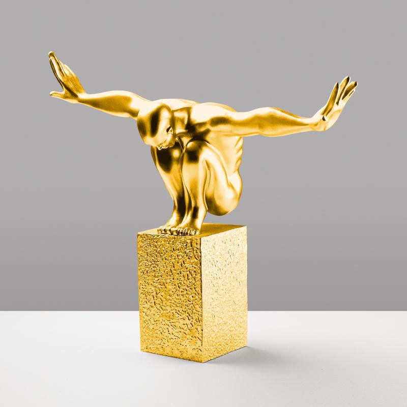 Dizajnová dekoračná socha SAUTER 50 cm, kov, zlatá