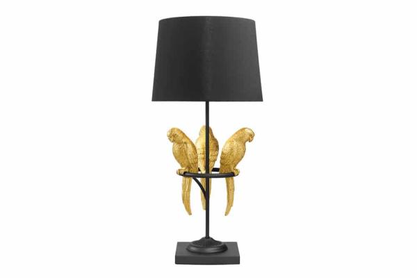 Dizajnová stolová lampa WILDLIFE 75 cm, čierna, zlatá