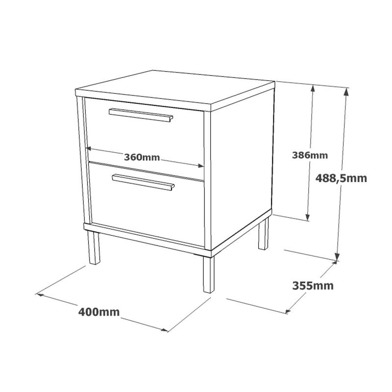 Elegantný nočný stolík LUVIO 59 cm, MDF, svetlohnedý