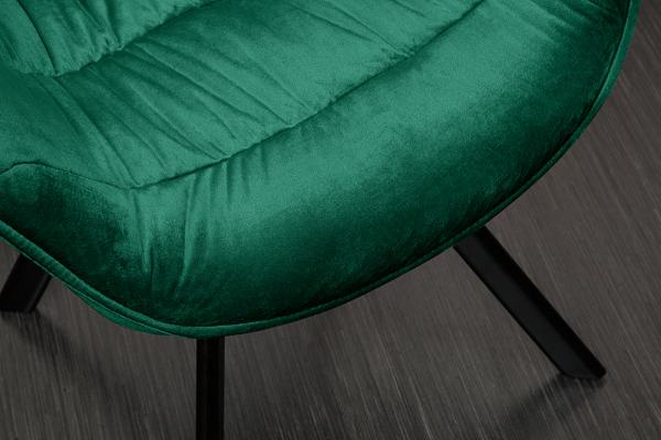 Dizajnová stolička THE DUTCH COMFORT retro smaragdovo zelená, zamat