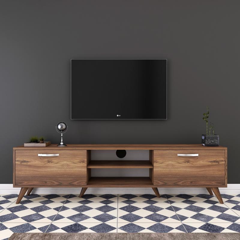 Elegantný TV stolík WALNUT 180 cm, MDF, hnedý