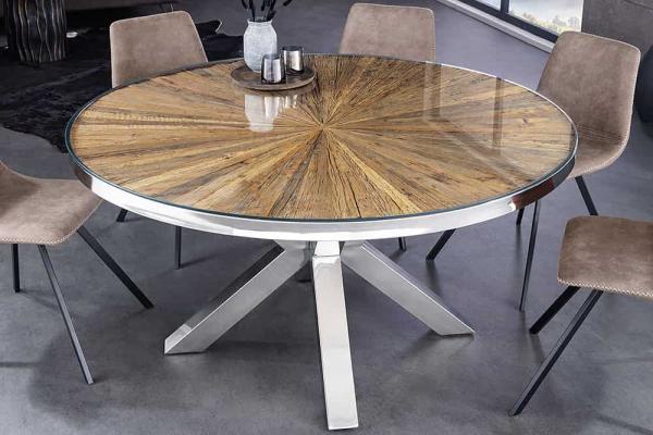 Okrúhly jedálenský stôl BARRACUDA 120 cm, teak, prírodný