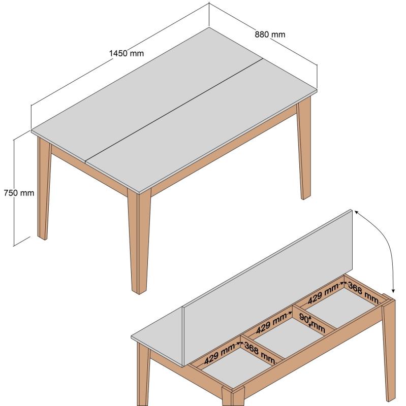 Dizajnový jedálenský stôl MILAN 145 cm, MDF, orechová dýha, mramorový vzhľad